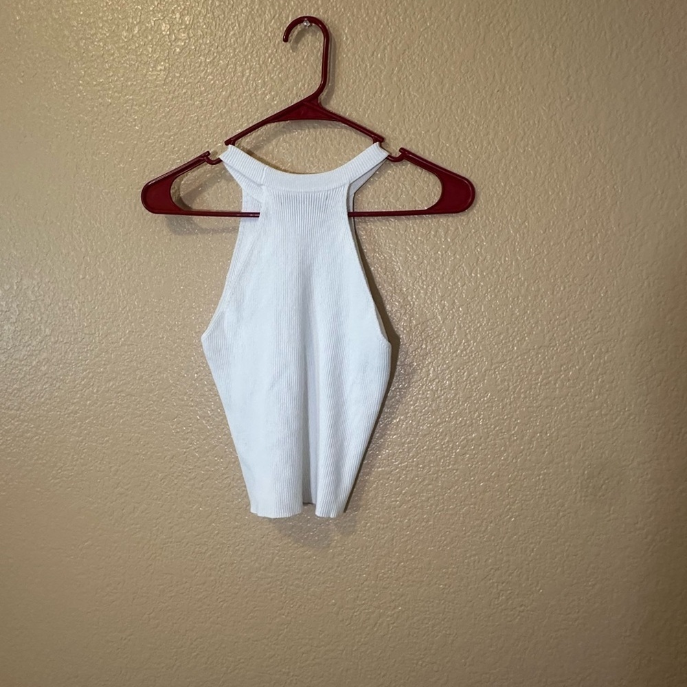 Active USA White Ribbed Tank Top - Picture 2 of 3